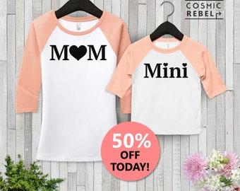 Mom and Me Baseball Tee  | Cute Mommy & Me | Kids Toddler Raglan T Shirt | Matching Daughter | Mother's Day Gift | Mom and Mini