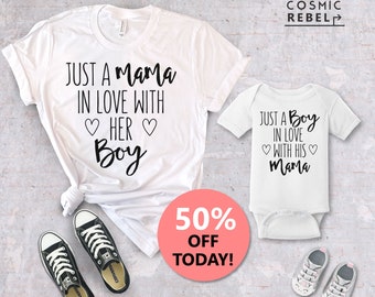 Just a Boy in Love with his Mama Matching Tee | Mom and Baby Boy | Baby Bodysuit | Mother's Day Gift | Mother's Day Kids | Mom and Baby Boy