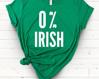 St Patricks Day May 0% Irish Shamrock Drinking Womens Shirt Paddys Day Unisex Green tee