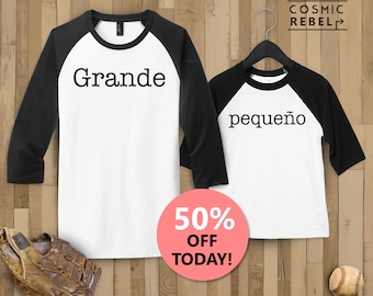 Grande Pequeño Matching Baseball Tee  | Kids Toddler Raglan T Shirt | Matching Dad And Son | Father's Day Gift | Big Little Shirts