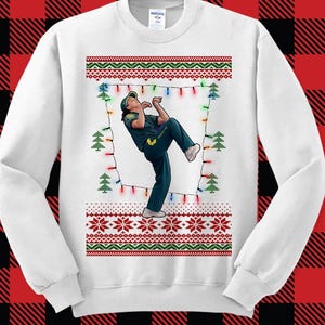 Raygun Break Dancing Ugly Christmas Sweater Party Sweatshirt, Funny Christmas Sweater, Funny Christmas Sweatshirt, Christmas Sweater Party