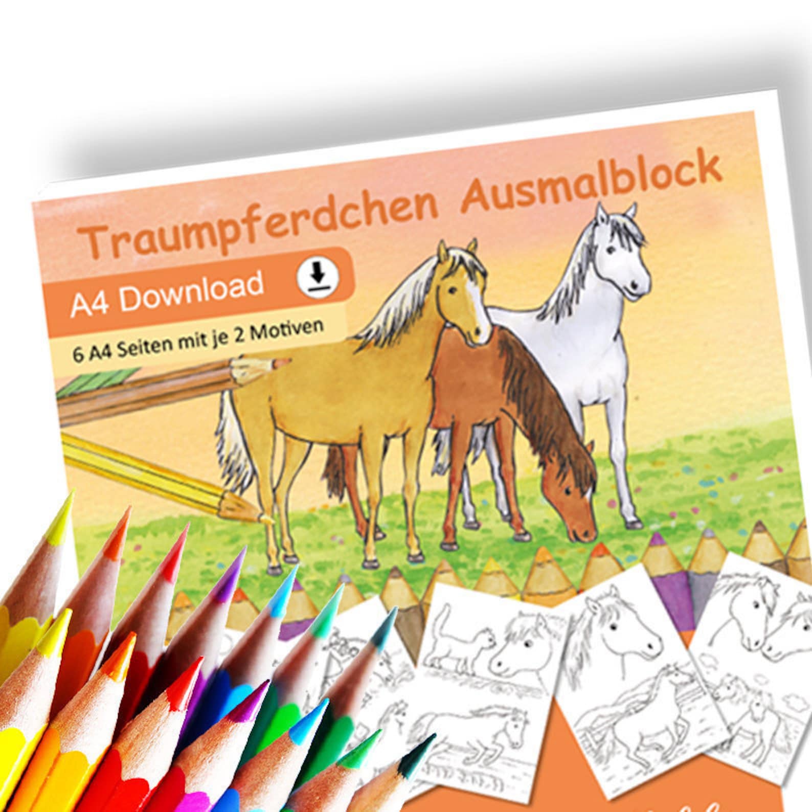 Digitales Pferde Malbuch Zum Ausdrucken Traumpferdchen - Etsy