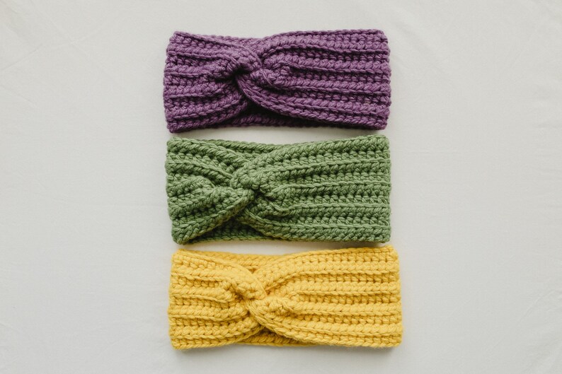 Crochet Twisted Headband Crochet Ear Warmer A Winter, Fall and Spring Accessory 100% Acrylic 画像 5