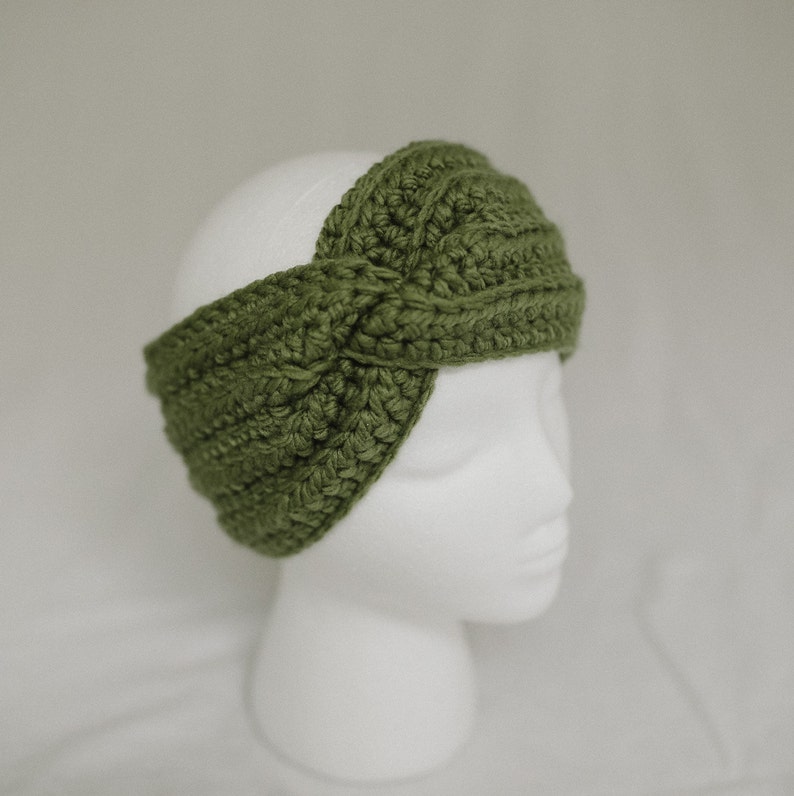 Crochet Twisted Headband Crochet Ear Warmer A Winter, Fall and Spring Accessory 100% Acrylic image 3