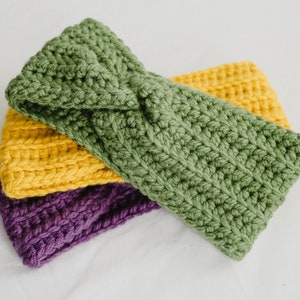 Crochet Twisted Headband Crochet Ear Warmer A Winter, Fall and Spring Accessory 100% Acrylic 画像 6