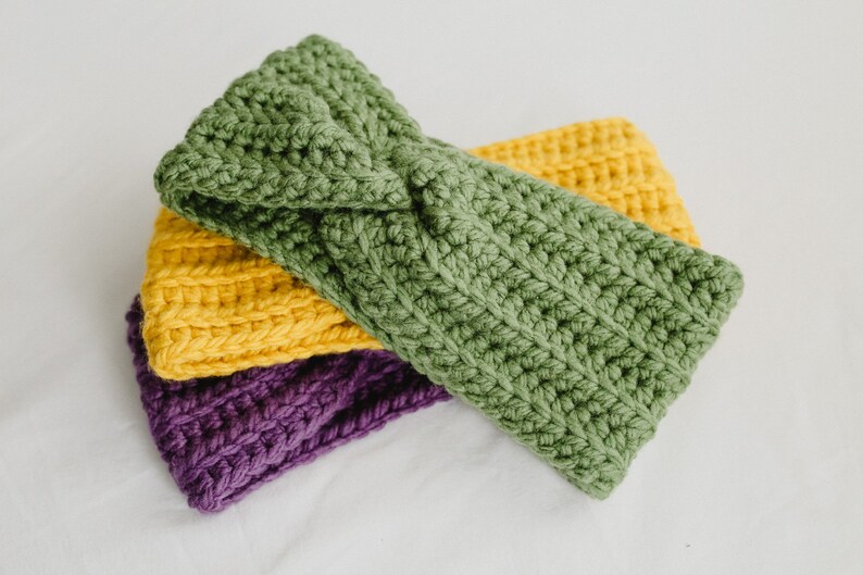 Crochet Twisted Headband Crochet Ear Warmer A Winter, Fall and Spring Accessory 100% Acrylic 画像 6