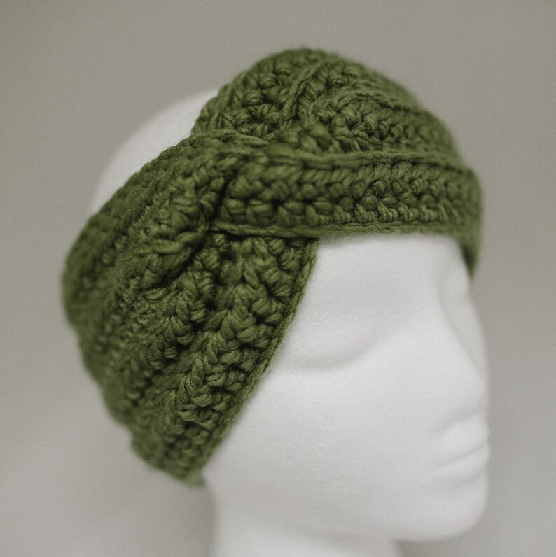 Crochet Twisted Headband Crochet Ear Warmer A Winter, Fall and Spring Accessory 100% Acrylic 画像 2