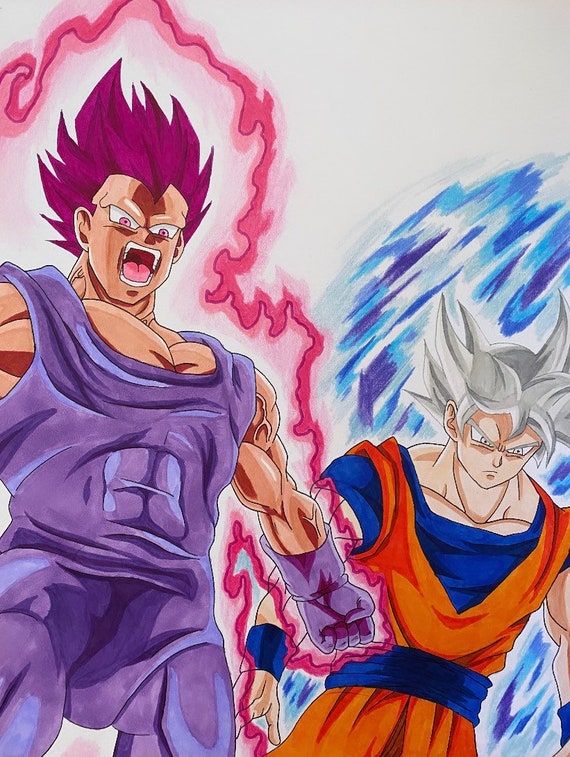 Ultra Ego Vegeta and Ultra Instinct Goku Traditional Anime - Etsy Ultra Ego Vegeta and Ultra Instinct Goku Traditional Anime - Etsy