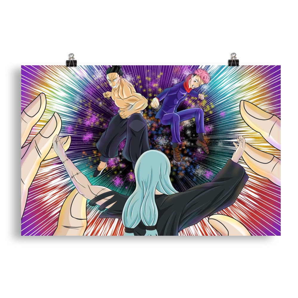 Jujutsu Kaisen Poster | Yuji Itadori Todo vs Mahito | Anime Wall Art | JJK Shibuya Arc Print | Manga Fight Scene Decor | Sorcerer Battle