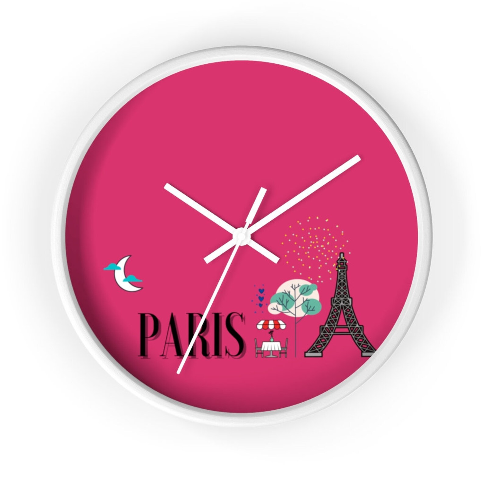 Paris Wall clock Paris France themed Wall Clock Etsy