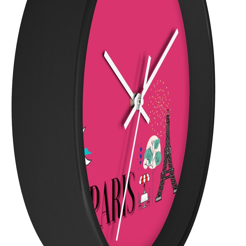 Paris Wall clock Paris France themed Wall Clock Etsy
