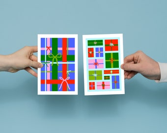 Printable Christmas Wall Art  - Present Wrapping, 8.5 x 11