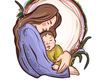 custom mother and baby portrait