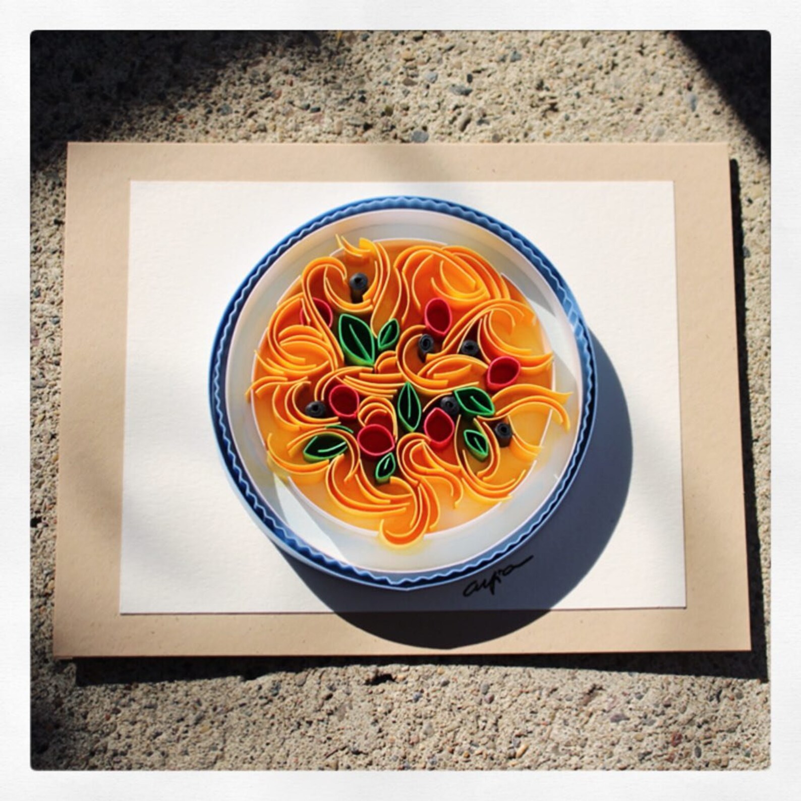 Spaghetti-Grußkarten Pasta-Kunst Quilled Karte Essen | Etsy