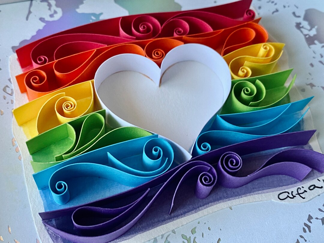 LGBTQ Wall Art, Pride Flag Decor, Love is Love Art, Quilled Wall Art