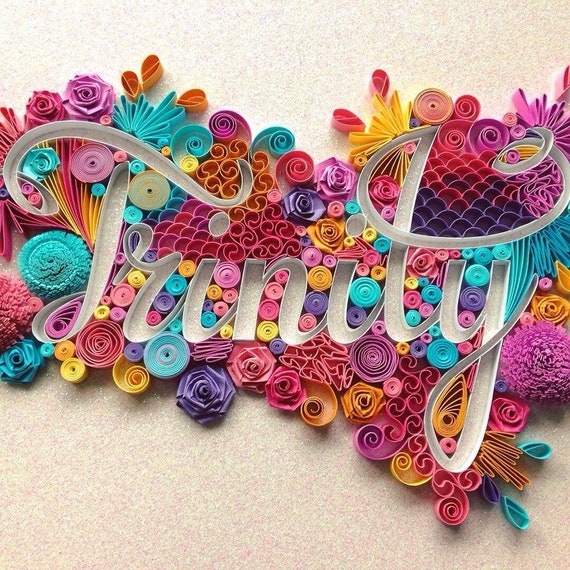 Quilled Custommade Name Plate Paper Filigree 3D Paper Art Etsy