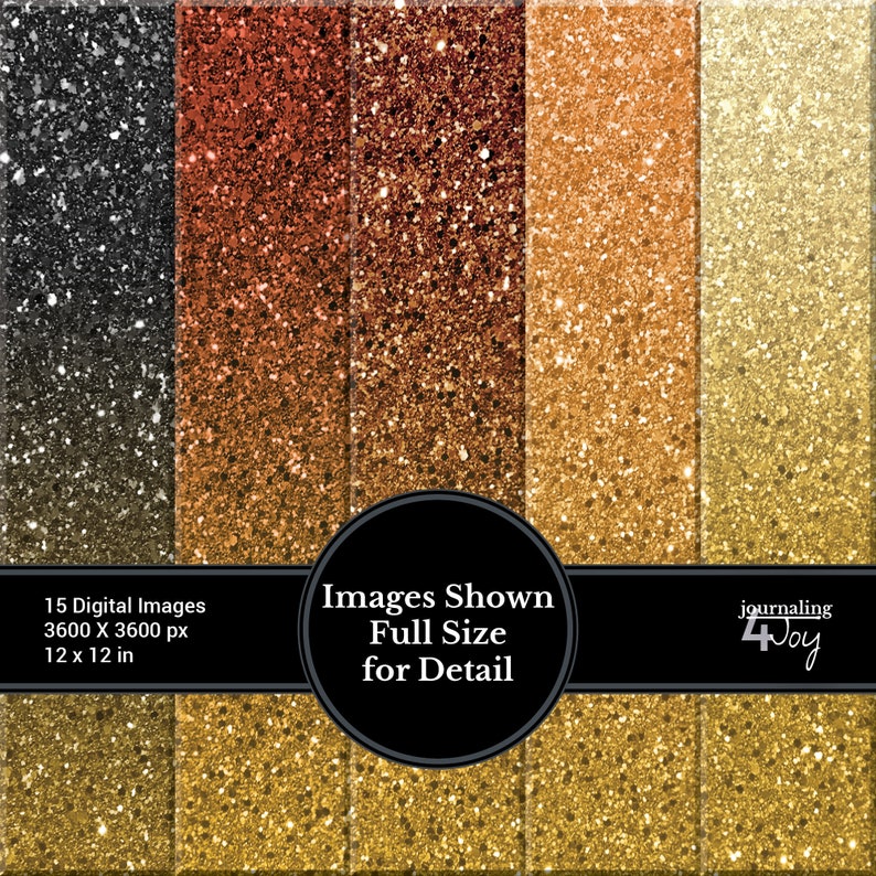 15 Gold Glitter Ombre Digital Paper Glitter Backgrounds Etsy