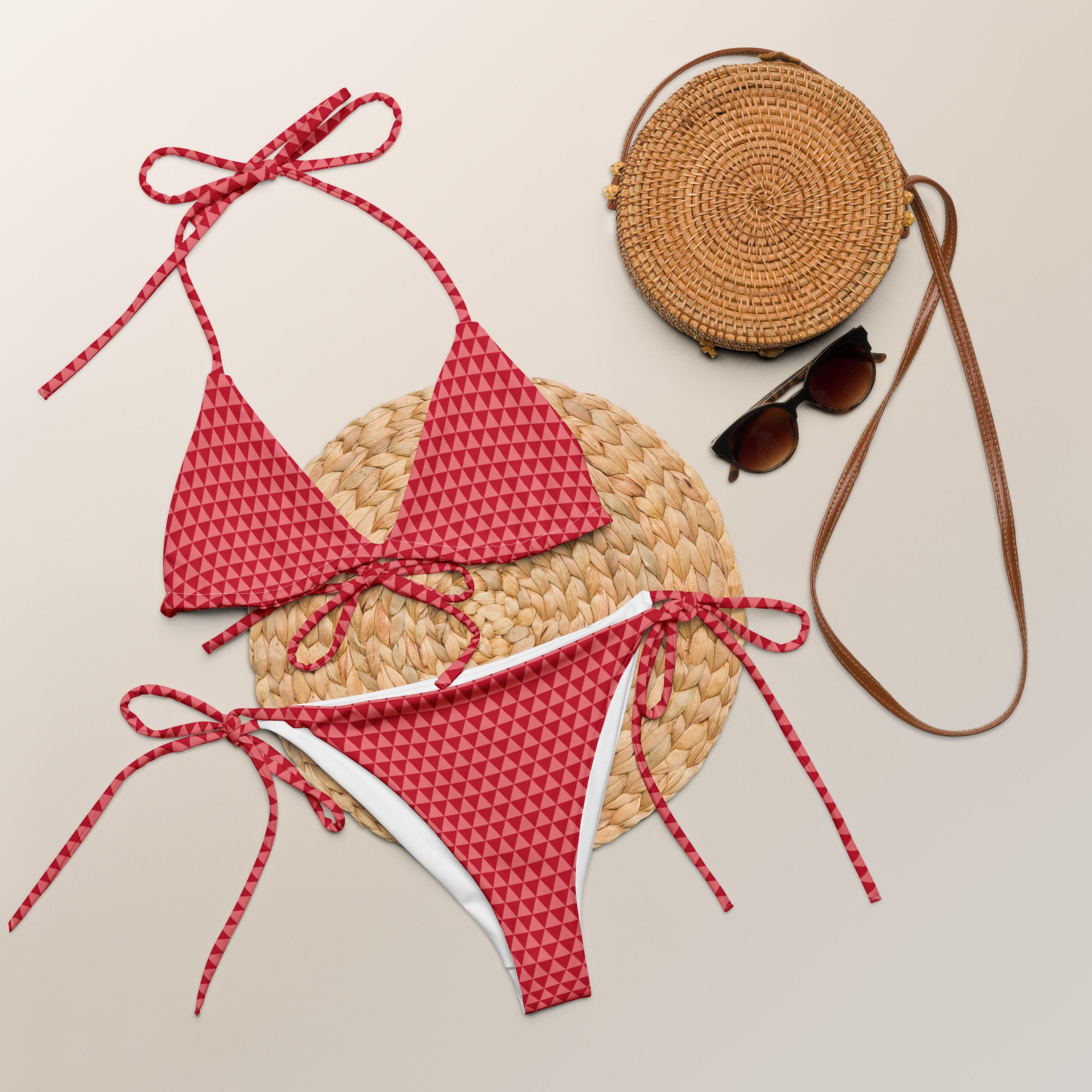 Discover Red Women's Sling Bikini Swimsuits