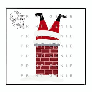 Santa Chimney SVG Christmas SVG PNG Jpg Digital Download Clipart