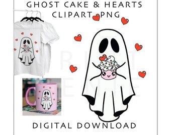Cute Ghost Cupcake PNG SVG JPG| Kawaii Ghost Clipart | Spooky Sweet Treat Sublimation Design | Halloween Cupcake | Digital Download