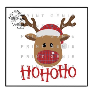 Reindeer Rudolph PNG Christmas tartan PNG Digital Download