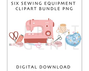 Sewing Bundle PNG Files | Sewing Machine Clipart Bundle | Watercolor Sewing Graphics | Sewing Tools PNG | Seamstress Digital Download