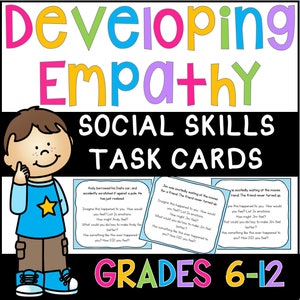 Télécharger l'orthophonie: Enseigner des scénarios d'empathie - Compétences sociales pour le collège - High School (Cartes de tâches imprimables)