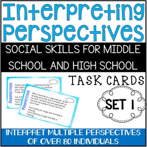 Descarga de Terapia del Habla: Escenarios de Toma de Perspectiva - Habilidades Sociales para la Escuela Secundaria & High School
