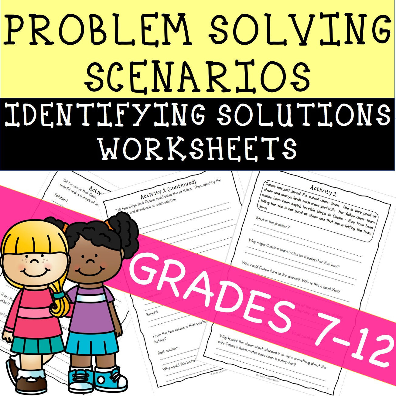 problem solving worksheet middle school