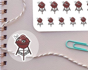 BBQ stickers/ Planner stickers sheet/ Barbecue stickers for planners and calendars/ Grilling stickers/ 22 Matte hand drawn stickers