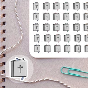 Bible Planner Stickers⎮ Bible Icon Stickers for Planners and Calendars⎮ Bible Study Reminder Stickers for Bible Journaling