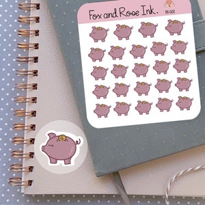 Savings Planner Stickers Savings Sticker Sheet Budget Sticker Sheet for Planner Piggy Bank  Planner Sticker Savings Challenge Stickers