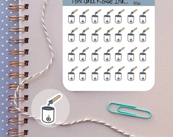 Wax Planner Stickers⎮ Esthetician Stickers for Planners and Calendars⎮ Waxing Reminder Stickers⎮ Wax Appointment Stickers Sheet⎮ Wax Icon