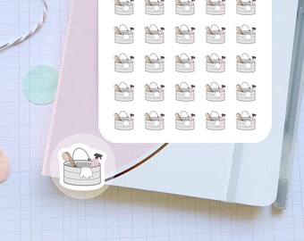 Cleaning Bucket Planner Stickers ⎮ Household Chores Cleaning Stickers for Planners and Calendars ⎮ Mini House Cleaning Routine Stickers