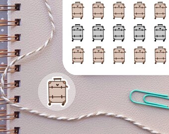 Suitcase STICKER SHEET luggage travel vacation holiday trip stickers for planners calendars bullet journal bujo organizer Erin Condren ECLP
