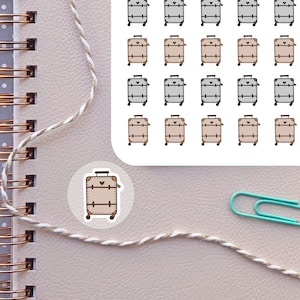 Maleta HOJA PEGATINA equipaje viaje vacaciones viaje vacaciones viaje pegatinas para planificadores calendarios bullet journal bujo organizador Erin Condren ECLP
