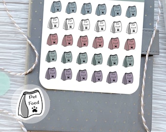 Pet Food Icon Planner Stickers Dog food Stickers for Planners Calendars Pet Food Delivery Reminder Stickers for Erin Condren Life Planners