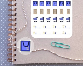 Grocery stickers/ Planner stickers/ Grocery shoppings stickers/ Shopping stickers/ Matte stickers/ Glossy stickers/ 26 stickers per sheet