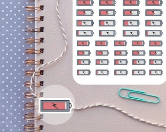 Battery Planner Stickers⎮ Mood Tracker Stickers for Planners and Calendars⎮ Energy Tracker Sticker⎮ Mood Planner Sticker⎮ Self Care Sticker