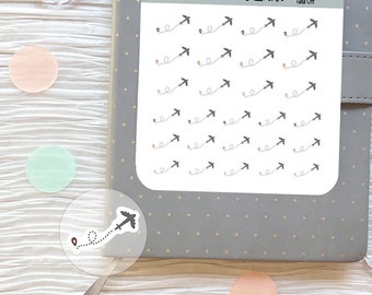 Airplane Planner Stickers⎮ Plane Stickers for Planners and Calendars⎮ Airplane Flight Planner Stickers⎮ Travel Planner Stickers Sheet