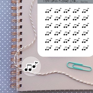 Planificador de música Pegatina Pegatina de música Hoja de notas musicales Pegatina para Planificador Amante de la música Pegatina de banda Pegatina de nota musical Pegatina Banda mamá
