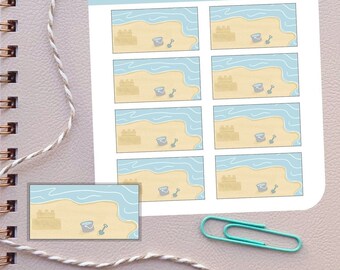 Beach Sticker Sheet Beach Planner Stickers Summer Stickers For Planner Summer Planner Sticker Sheet Sandcastle Sticker Flatlay Sticker