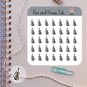Violin Planner Stickers Violin Sticker Sheet Viola Stickers for Planner Violin Lesson Reminder Sticker Violinist Stickers for Calendars