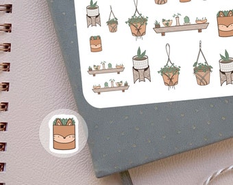 Plant Planner Sticker Plant Sticker Sheet Plant Mom Stickers for Planner Plant Lover Sticker Sheet House Plant Bujo Sticker Hand Drawn