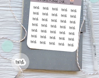 Work Script Planner Stickers Work Reminder Stickers for Planners Work Word Text Script Stickers for Calendars Agendas Bullet Journal Bujo