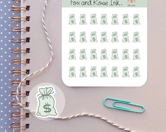 Money stickers/ Planner sticker sheet/ Payday stickers for planners and calendars/ Premium Matte stickers/ Glossy stickers/ 28 per sheet