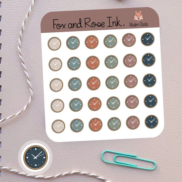 Clock Planner Stickers Alarm Clock Stickers for Planners Time stickers Appointment Stickers for Calendars