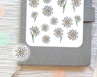 Daisy Stickers for Planner Daisy Stickers for Bullet Journals Minimal Aesthetic Flower Sticker Sheet Minimalist Planners Botanical Stickers