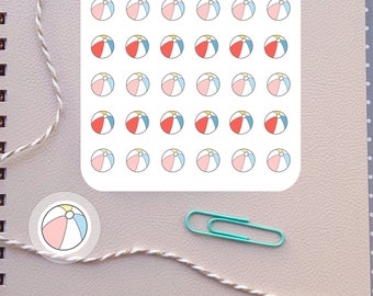 Beach Ball Planner Stickers⎮ Beach Ball Icon Stickers for Planners and Calendars⎮Beach Stickers⎮ Summer Planner Stickers