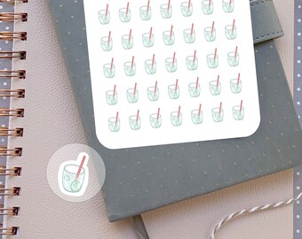 Planner Icon Stickers: Water Planner Stickers Detox Water Stickers for Planner Calendar Bullet Journal Spa Water Hydrate Hydration Stickers